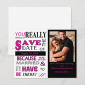 Signboard Bewaar de datum (roze) Aankondiging (Voorkant / Achterkant)