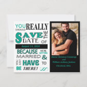 Signboard Bewaar de datum (Smaragd) Aankondiging (Voorkant)