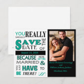 Signboard Bewaar de datum (Smaragd) Aankondiging (Voorkant / Achterkant)