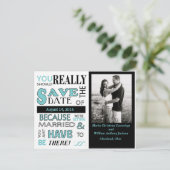 Signboard Bewaar het datum Briefkaart (blauw) (Staand voorkant)