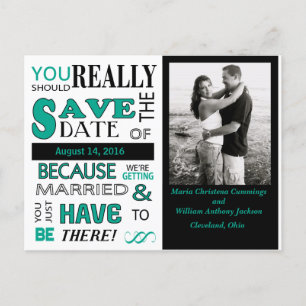 Signboard Save The Date Briefkaart (Smaragd)