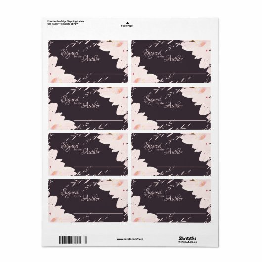 Signed by the Author, Flower Bookplate Etiket (Full Sheet)