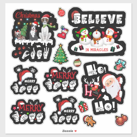 Signed & Festive - ASL Christmas Sticker (Vel)
