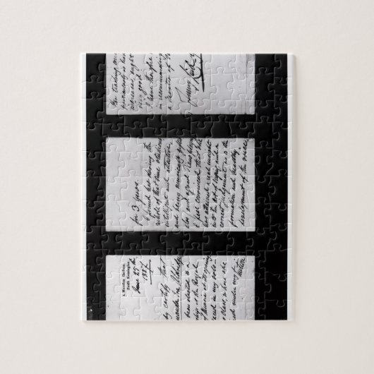 Signed letter, 1887 (pen en inkt op papier) (b/w) legpuzzel (Verticaal)