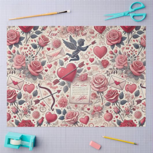 Signed with a Rose Tissuepapier (Craft)