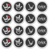 “Signed with Love – ASL ILY” Sticker (Voorkant)