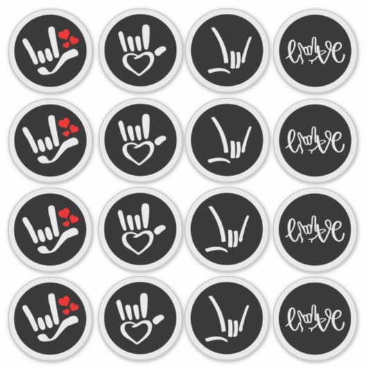 “Signed with Love – ASL ILY” Sticker (Voorkant)