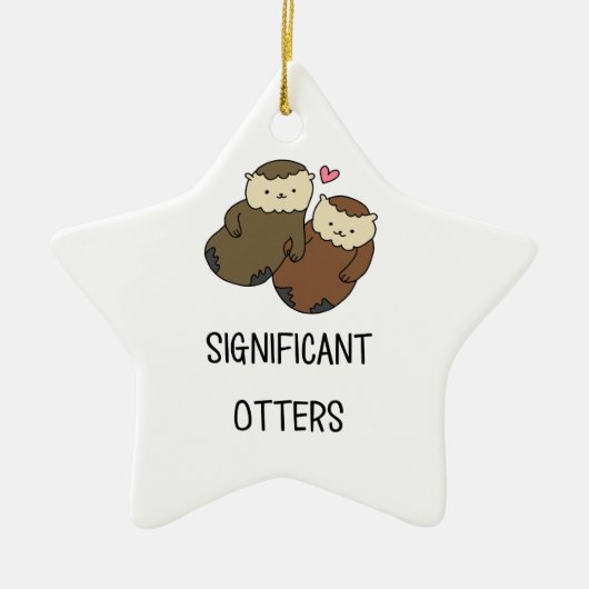 SIGNIFICANTE OTTERS-koppels shirten, accessoires Keramisch Ornament (Voorkant)