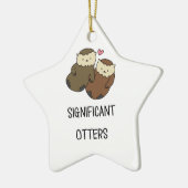 SIGNIFICANTE OTTERS-koppels shirten, accessoires Keramisch Ornament (Links)