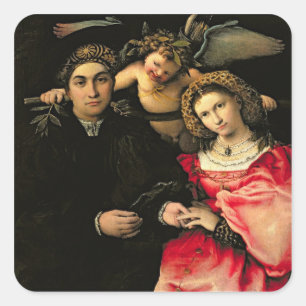 Signor Marsilio Cassotti en zijn vrouw, Faustina Vierkante Sticker