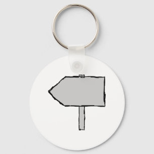 Signpost Arrow. Grijs, zwart en wit. Sleutelhanger