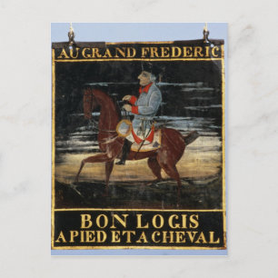Signpost met Frederick de Grote op Horseback Briefkaart