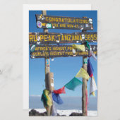 Signpost over de Top van Kilimanjaro kenya Briefpapier (Voorkant / Achterkant)