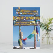 Signpost over de Top van Kilimanjaro kenya Briefpapier (Staand voorkant)