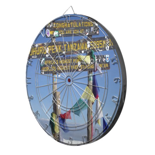 Signpost over de Top van Kilimanjaro kenya Dartbord (Voorkant Rechts)
