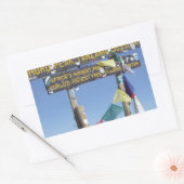 Signpost over de Top van Kilimanjaro kenya Rechthoekige Sticker (Envelop)