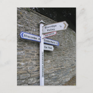 Signpost te Berrynarbor, North Devon, VK Briefkaart