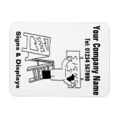 Signs & Display Cartoon. Zakelijke promotie Magneet (Horizontaal)