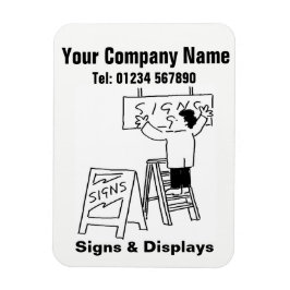 Signs & Display Cartoon. Zakelijke promotie Magneet