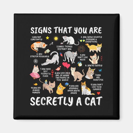 Signs That You Are Secretly A Cat  Magneet (Voorkant)
