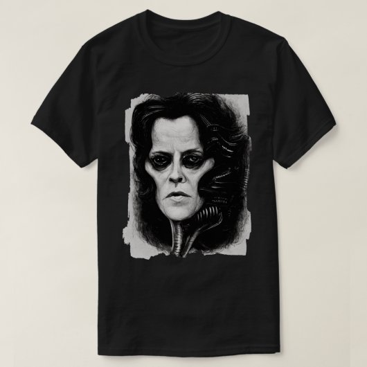 Sigourney Weaver Giger Stijl T-shirt (Design voorkant)