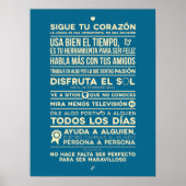 Sigue tu corazón - Bleu Poster (Voorkant)