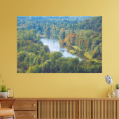 Sigulda Autumn in de rivier de Picturesque Gauja Canvas Afdruk (Insitu (Woonkamer))