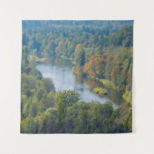 Sigulda Autumn in de rivier de Picturesque Gauja Wandkleed (Voorkant)