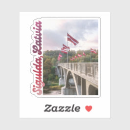 Sigulda-brugfoto, Letland souvenir, laptop Sticker