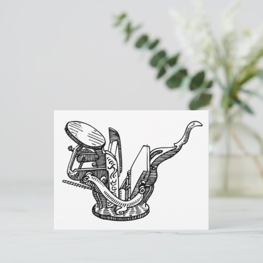 Sigwalt boekdruk drukpers wenskaart bedankkaart (Staand voorkant)