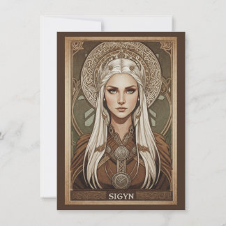 Sigyn Norse Goddess Art Flat Thank You Card Bedankkaart