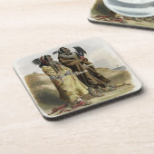 Sih-Chida en Mahchsi-Karehde, Mandan Indians, pla Bier Onderzetter (Linkerzijde)