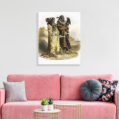 Sih-Chida en Mahchsi-Karehde, Mandan Indians, pla Canvas Afdruk (Insitu (Woonkamer))