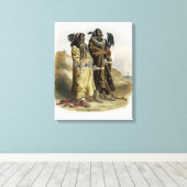 Sih-Chida en Mahchsi-Karehde, Mandan Indians, pla Canvas Afdruk (Insitu (Houten vloer))