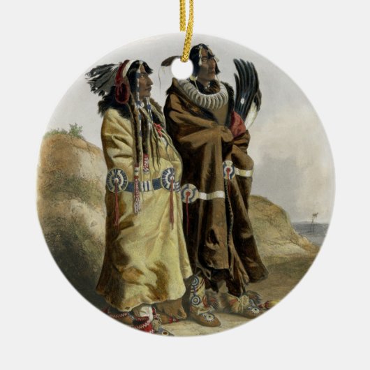Sih-Chida en Mahchsi-Karehde, Mandan Indians, pla Keramisch Ornament (Voorkant)