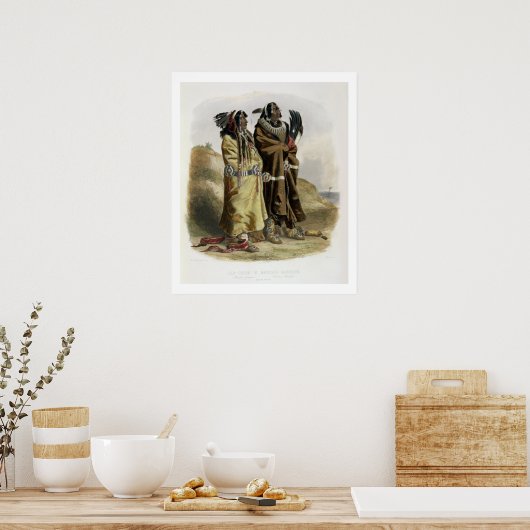 Sih-Chida en Mahchsi-Karehde, Mandan Indians, pla Poster (Keuken)