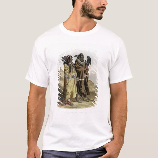 Sih-Chida en Mahchsi-Karehde, Mandan Indians, pla T-shirt (Voorkant)