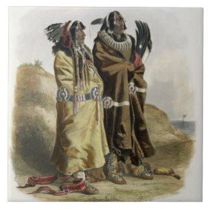 Sih-Chida en Mahchsi-Karehde, Mandan Indians, pla Tegeltje