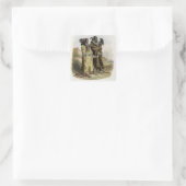 Sih-Chida en Mahchsi-Karehde, Mandan Indians, pla Vierkante Sticker (Tas)