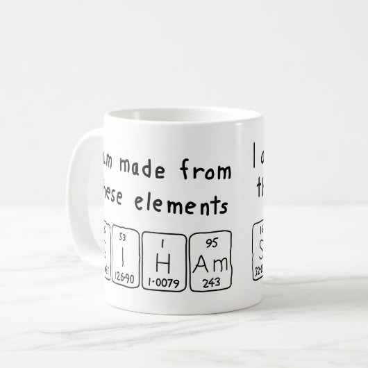 Siham periodieke tabelnaam mok (Voorkant links)