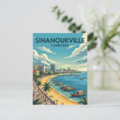 Sihanoukville Cambodja Briefkaart (Staand voorkant)