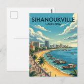 Sihanoukville Cambodja Briefkaart (Voorkant / Achterkant)