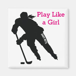 Sihlouette Magnet voor dames-ijshockeyspeler