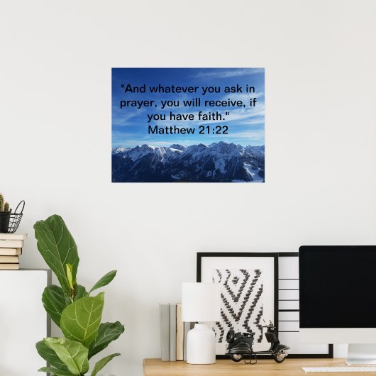 SIIE Matthew 21:22 Sky Poster (Thuiskantoor)