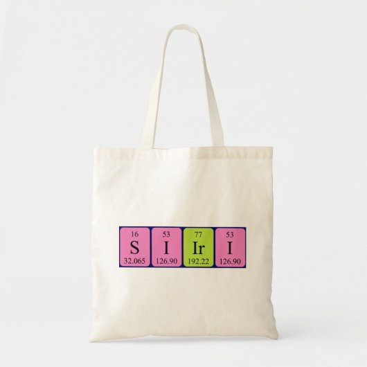Siiri periodieke tabelnaam canvas tas (Voorkant)