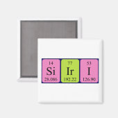 Siiri periodieke tabelnaam magneet (Voorkant / Achterkant)