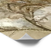 sika deer in a spring forest, surrounded by flower poster (Hoek)