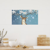 Sika Deer Magnolia Poster (Keuken)