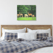 Sika-herten die in de clearing staan canvas afdruk (Insitu (Slaapkamer))
