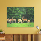 Sika-herten die in de clearing staan canvas afdruk (Insitu (Woonkamer))